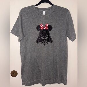Gray Shirt with Darth Vader and Minnie Mouse Bow